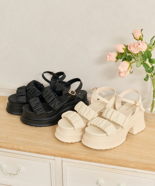 apres jour(アプレジュール)の「ダブルストラップサンダル(サンダル・レディース・ブラック/ホワイト・SMALL/LARGE/MEDIUM)」の10枚目の写真