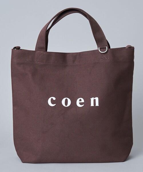 coen（コーエン）の「【新色登場・追加】2way coen（コーエン） ロゴトートバッグ（トートバッグ・レディース・ブラック/ナチュラル/ライトグレー/その他1/ダークブラウン・FREE）」の10枚目の写真