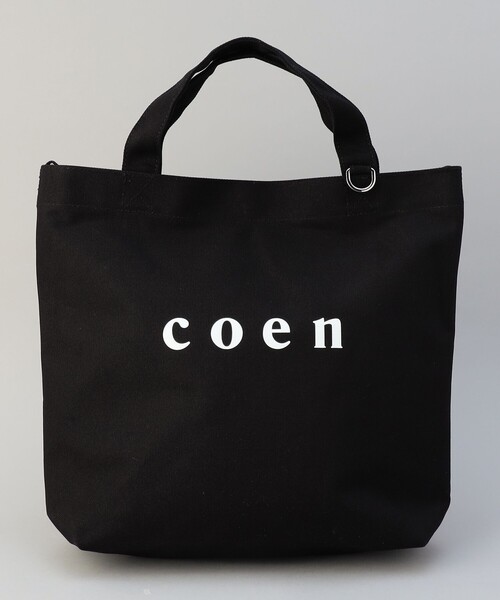 coen（コーエン）の「【新色登場・追加】2way coen（コーエン） ロゴトートバッグ（トートバッグ・レディース・ブラック/ナチュラル/ライトグレー/その他1/ダークブラウン・FREE）」の11枚目の写真
