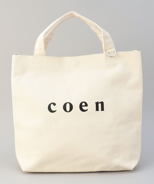 coen（コーエン）の「【新色登場・追加】2way coen（コーエン） ロゴトートバッグ（トートバッグ・レディース・ブラック/ナチュラル/ライトグレー/その他1/ダークブラウン・FREE）」の13枚目の写真