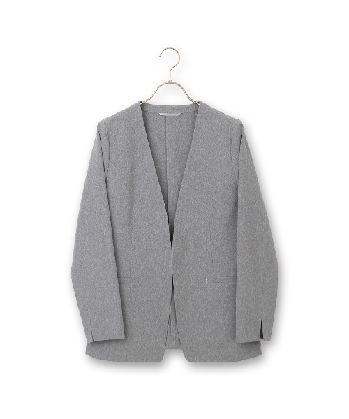 AOYAMA（アオヤマ）の「【手軽スーツ・ジャケット】ビジネスからカジュアルまで◎ゼロプレッシャースーツ・Vカラージャケット/グレー/長袖｜通勤＆オフィス＆入卒｜自宅で洗える・防シワ・セットアップ着用可｜ゼロプレッシャースーツ｜（スーツジャケット・レディース・ライトグレー・S/M/L/LL）」の5枚目の写真
