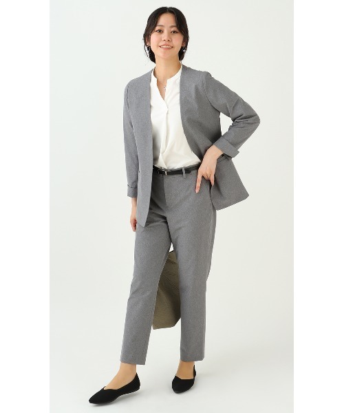 AOYAMA（アオヤマ）の「【手軽スーツ・ジャケット】ビジネスからカジュアルまで◎ゼロプレッシャースーツ・Vカラージャケット/グレー/長袖｜通勤＆オフィス＆入卒｜自宅で洗える・防シワ・セットアップ着用可｜ゼロプレッシャースーツ｜（スーツジャケット・レディース・ライトグレー・S/M/L/LL）」の7枚目の写真