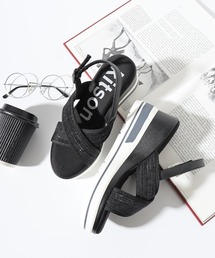 kitson キラキラ クロスベルトバックストラップ 厚底サンダル