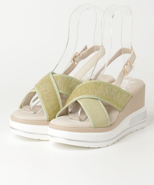 kitson（キットソン）の「kitson キラキラ クロスベルトバックストラップ 厚底サンダル（サンダル・レディース・ベージュ/ブラック/ライム・S/M/L/LL）」の10枚目の写真