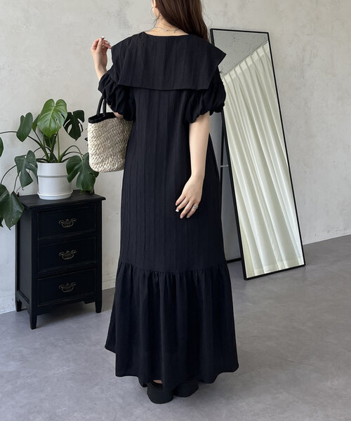 prose verse（プロズヴェール）の「バルーンスリーブセーラーカラーワンピース（ワンピース・レディース・ブラック・PL/PM/LARGE/MEDIUM）」の8枚目の写真