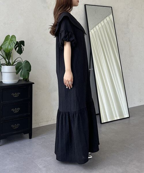 prose verse（プロズヴェール）の「バルーンスリーブセーラーカラーワンピース（ワンピース・レディース・ブラック・PL/PM/LARGE/MEDIUM）」の18枚目の写真