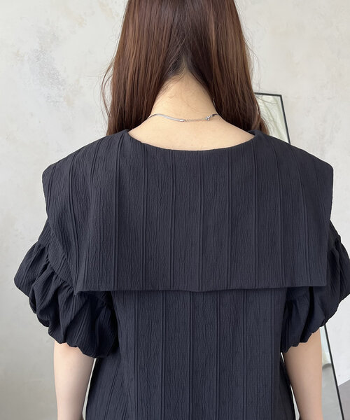 prose verse（プロズヴェール）の「バルーンスリーブセーラーカラーワンピース（ワンピース・レディース・ブラック・PL/PM/LARGE/MEDIUM）」の20枚目の写真