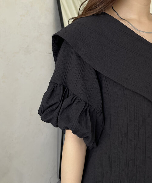 prose verse（プロズヴェール）の「バルーンスリーブセーラーカラーワンピース（ワンピース・レディース・ブラック・PL/PM/LARGE/MEDIUM）」の22枚目の写真