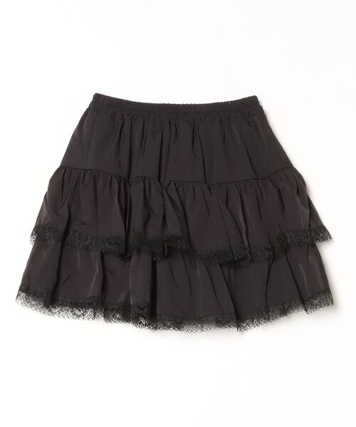 Per sist ence（パーシエンス）の「レース付ティアードミニスカート/インナーパンツ付き（スカート・レディース・ホワイト/ブラック・ONE SIZE）」の3枚目の写真