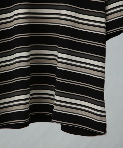 NANO universe（ナノユニバース）の「マルチボーダーリラックスＴシャツ 半袖（Tシャツ/カットソー・メンズ・ホワイト/ブラック/レッド系その他4・S/M/L）」の7枚目の写真