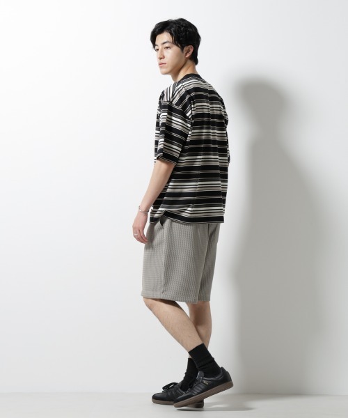 NANO universe(ナノユニバース)の「マルチボーダーリラックスTシャツ 半袖(Tシャツ/カットソー・メンズ・ホワイト/ブラック/レッド系その他4・S/M/L)」の18枚目の写真