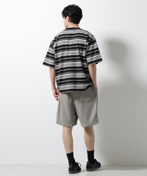 NANO universe(ナノユニバース)の「マルチボーダーリラックスTシャツ 半袖(Tシャツ/カットソー・メンズ・ホワイト/ブラック/レッド系その他4・S/M/L)」の20枚目の写真