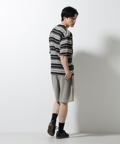 NANO universe(ナノユニバース)の「マルチボーダーリラックスTシャツ 半袖(Tシャツ/カットソー・メンズ・ホワイト/ブラック/レッド系その他4・S/M/L)」の19枚目の写真