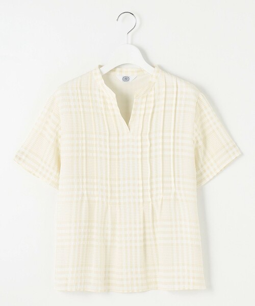 WEB限定カラーあり・洗える】シアーチェック カットソー（T