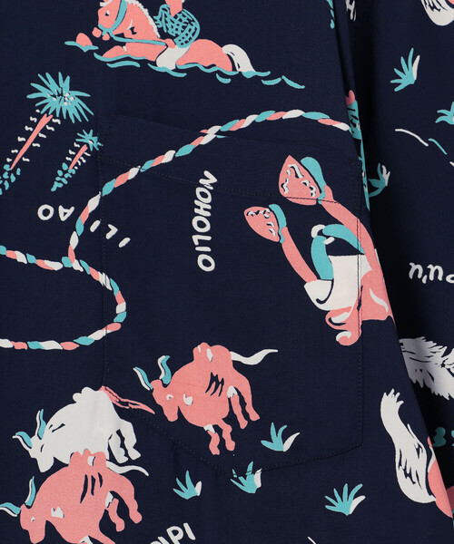 SUN SURF(サンサーフ)の「SUN SURF | 半袖ハワイアンシャツ “PANIOLA TOWN” MEN(シャツ/ブラウス・メンズ・ネイビー・XL/XXL/L)」の6枚目の写真