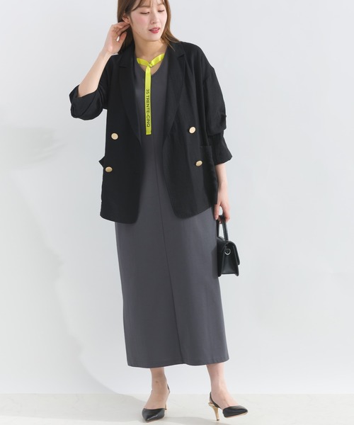 PICCIN（ピッチン）の「【セットアップ可能】麻混ダブルジャケット（テーラードジャケット・レディース・アイボリー/ブラック・M）」の21枚目の写真