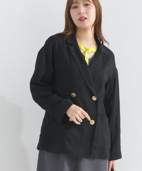 PICCIN（ピッチン）の「【セットアップ可能】麻混ダブルジャケット（テーラードジャケット・レディース・アイボリー/ブラック・M）」の19枚目の写真