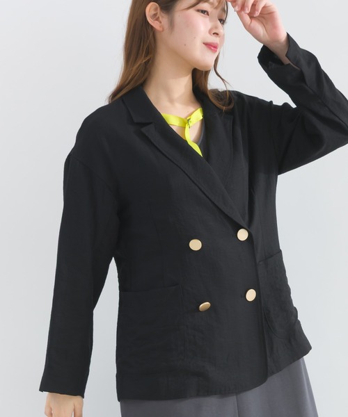 PICCIN（ピッチン）の「【セットアップ可能】麻混ダブルジャケット（テーラードジャケット・レディース・アイボリー/ブラック・M）」の20枚目の写真