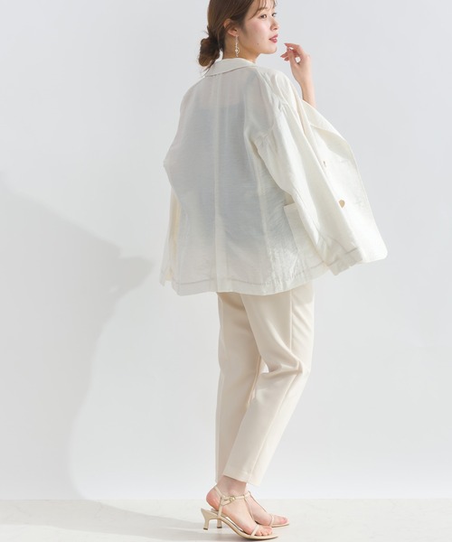 PICCIN（ピッチン）の「【セットアップ可能】麻混ダブルジャケット（テーラードジャケット・レディース・アイボリー/ブラック・M）」の11枚目の写真