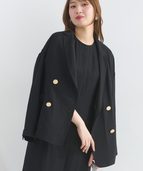 PICCIN（ピッチン）の「【セットアップ可能】麻混ダブルジャケット（テーラードジャケット・レディース・アイボリー/ブラック・M）」の12枚目の写真