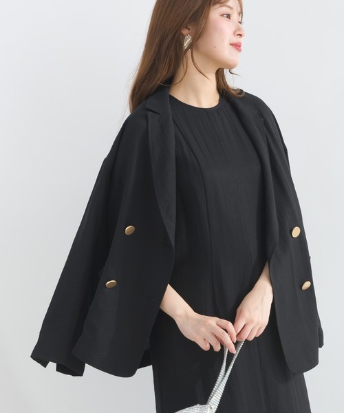 PICCIN（ピッチン）の「【セットアップ可能】麻混ダブルジャケット（テーラードジャケット・レディース・アイボリー/ブラック・M）」の13枚目の写真