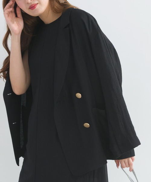 PICCIN（ピッチン）の「【セットアップ可能】麻混ダブルジャケット（テーラードジャケット・レディース・アイボリー/ブラック・M）」の15枚目の写真