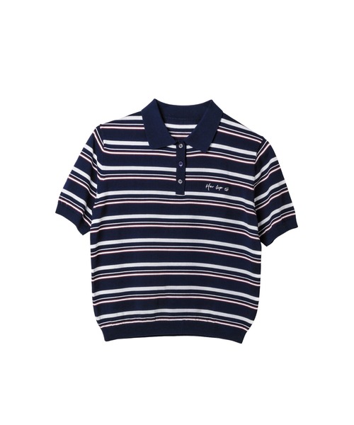 Multi Border Polo Top（ポロシャツ）｜Her lip to（ハーリップ