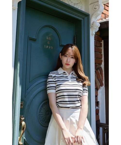 herlipto ハーリップトゥ Pique Polo Knit Top Her lip to / ハーリップトゥ | @herlipto ◼︎Big Collar Knit