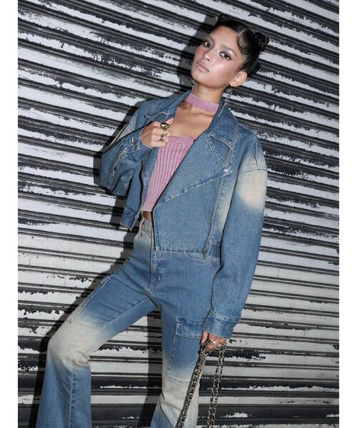 EVRIS（エヴリス）の「Eモチーフピグメントチョーカーベアニットトップス（ニット/セーター・レディース・ブラウン/ピンク/ブラック・FREE）」の15枚目の写真