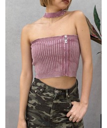 EVRIS | Eモチーフピグメントチョーカーベアニットトップス(ニット/セーター)