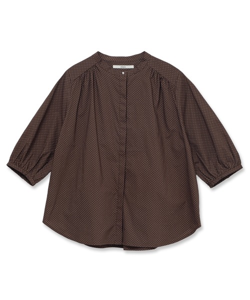 NIMES（ニーム）の「パールボタンサマーブラウス（シャツ/ブラウス・レディース・ブラック/ブルー/ホワイト/ブラウン/ネイビー・FREE）」の3枚目の写真