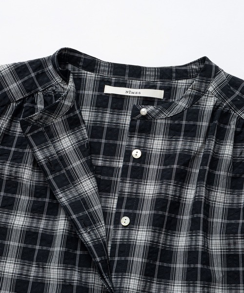 NIMES（ニーム）の「パールボタンサマーブラウス（シャツ/ブラウス・レディース・ブラック/ブルー/ホワイト/ブラウン/ネイビー・FREE）」の11枚目の写真