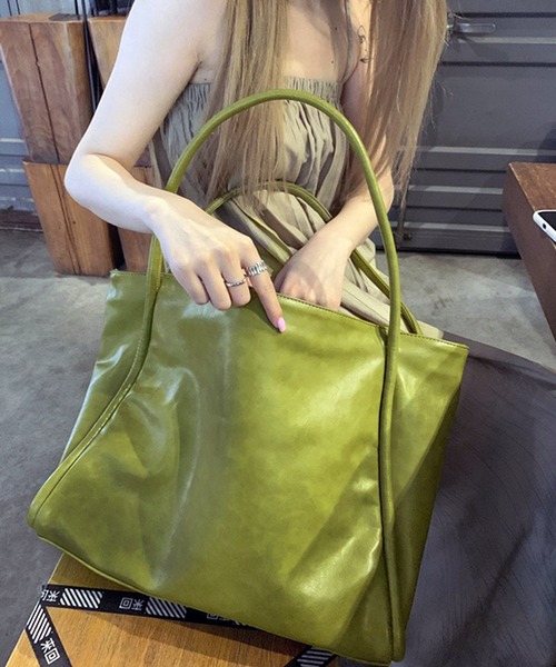 セール】【lulufa】A4サイズ収納可 PU トートバッグ(CZ)（トート