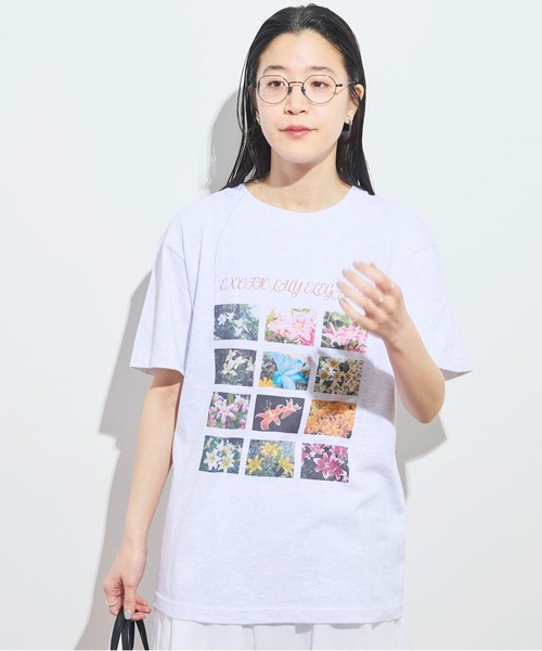 fig London(フィグロンドン)の「●Exotic Lily Tshirt(Tシャツ/カットソー・レディース・アッシュグレー・FREE)」の2枚目の写真