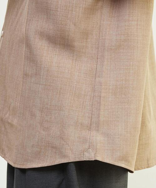 MEN'S MELROSE（メンズメルローズ）の「リネンライクスラブエステル / スタンダード半袖バンドカラーシャツ（シャツ/ブラウス・メンズ・ブルー/ライトブルー/グリーン/ベージュ・2/3/4）」の10枚目の写真