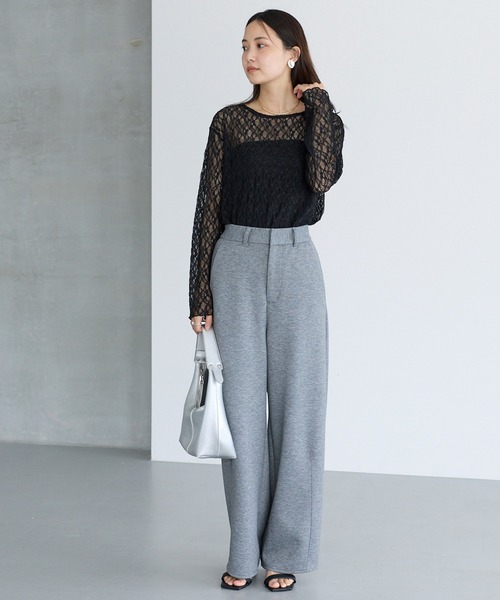 LAVEANGE(ラビアンジェ)の「レースフレアスリーブプルオーバー(Tシャツ/カットソー・レディース・オフホワイト/ブラック・M/5L/4L/3L/LL)」の21枚目の写真