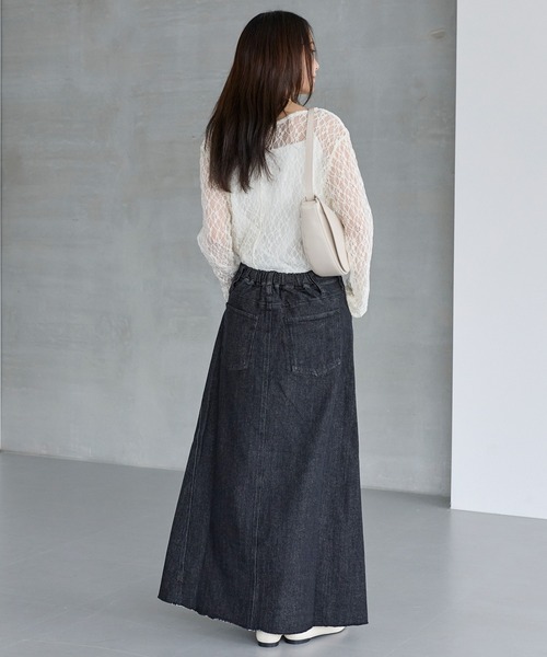 LAVEANGE(ラビアンジェ)の「レースフレアスリーブプルオーバー(Tシャツ/カットソー・レディース・オフホワイト/ブラック・M/5L/4L/3L/LL)」の13枚目の写真