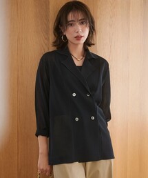 23区（ニジュウサンク）の「【洗える】シアー ダブルブレスト ニット ジャケット（テーラードジャケット）」