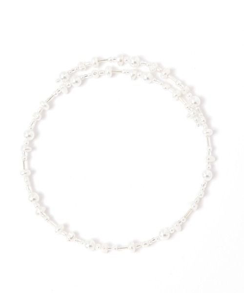 niko and...(ニコアンド)の「Wビーズチョーカー(チョーカー・レディース・その他/その他1/その他2/グレー/ブラック/ホワイト/シルバーグレー・0)」の1枚目の写真