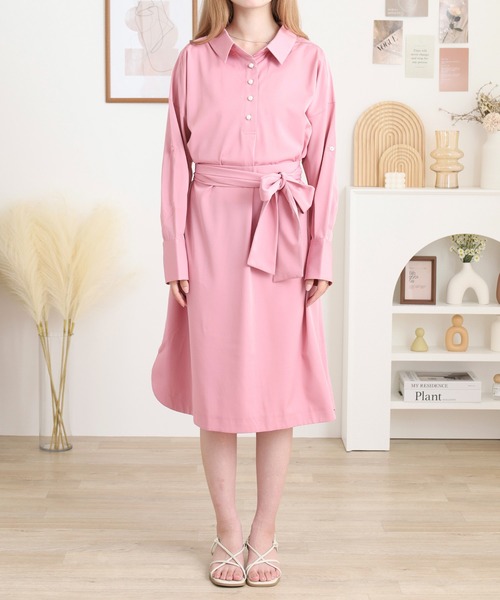 obli ピンクペイントシャツワンピース SHEEP別注】Chaos Oversize Shirts / Pink Check