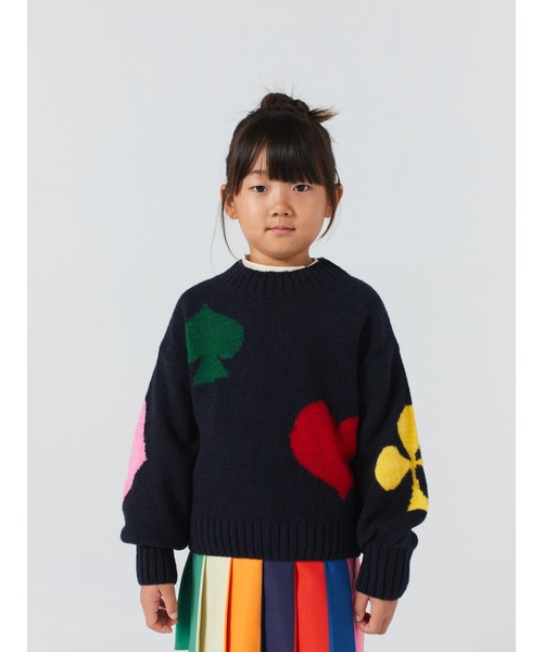BOBO CHOSES(ボボショーズ)の「Bobo Joker jacquard turtle neck jumper(ニット/セーター・キッズ・ダークネイビー・6-7YEAR/4-5YEAR/2-3YEAR/8-9y/10-11y/12-13y)」の1枚目の写真