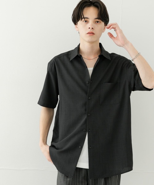 ネイビー ショートスリーブ 半袖シャツ　ブラウス ショートスリーブTシャツ ユニセックス 157－3 ネイビー