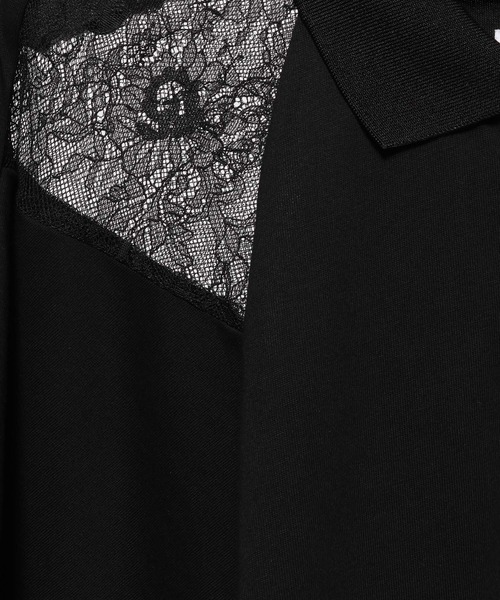 HARE（ハレ）の「レースキリカエポロTシャツ(HARE)（ポロシャツ・レディース・ボルドー/ブラック・FREE）」の14枚目の写真