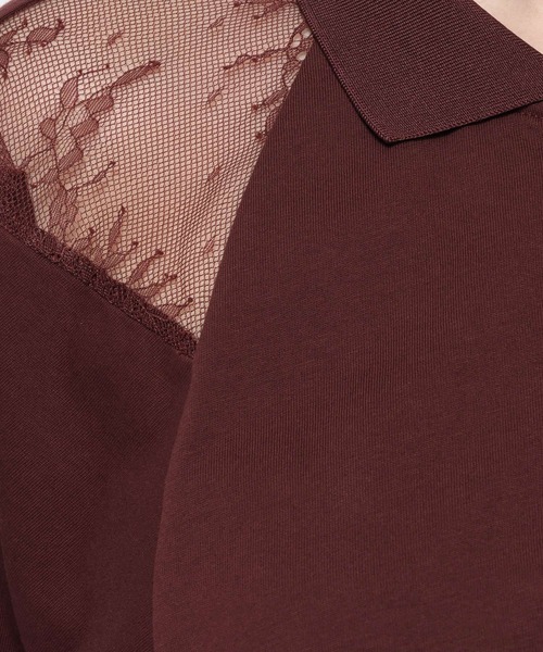 HARE（ハレ）の「レースキリカエポロTシャツ(HARE)（ポロシャツ・レディース・ボルドー/ブラック・FREE）」の15枚目の写真