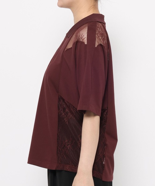 HARE（ハレ）の「レースキリカエポロTシャツ(HARE)（ポロシャツ・レディース・ボルドー/ブラック・FREE）」の20枚目の写真