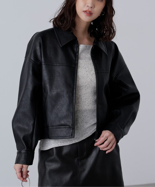 FREE'S MART(フリーズマート)の「◆合皮ジップアップブルゾン(ブルゾン・レディース・ベージュ系その他/ブラウン/ブラック/ブラウン系その他・SMALL/MEDIUM)」の17枚目の写真