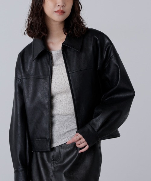 FREE'S MART(フリーズマート)の「◆合皮ジップアップブルゾン(ブルゾン・レディース・ベージュ系その他/ブラウン/ブラック/ブラウン系その他・SMALL/MEDIUM)」の18枚目の写真