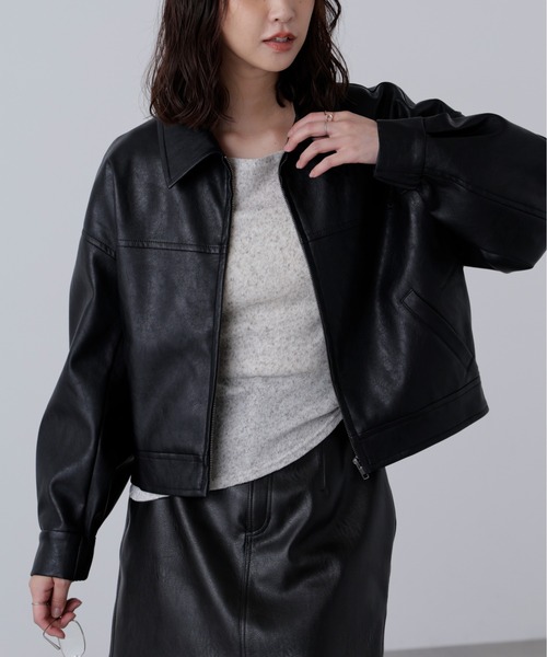 FREE'S MART(フリーズマート)の「◆合皮ジップアップブルゾン(ブルゾン・レディース・ベージュ系その他/ブラウン/ブラック/ブラウン系その他・SMALL/MEDIUM)」の20枚目の写真