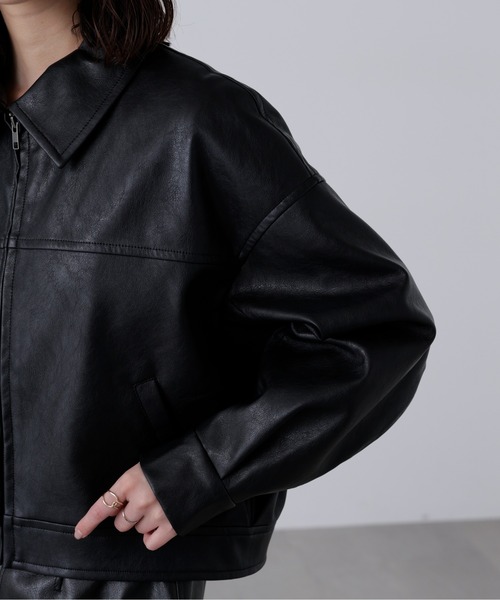◇合皮ジップアップブルゾン（ブルゾン）｜FREE'S MART（フリーズ