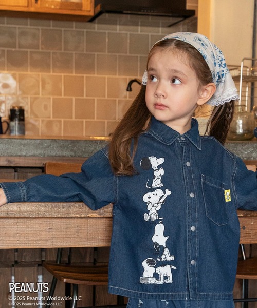 PEANUTS(ピーナッツ)の「【ピーナッツ75周年】×ブランシェス デニムシャツ(シャツ/ブラウス・キッズ・サックスブルー・110/100/120/130)」の16枚目の写真